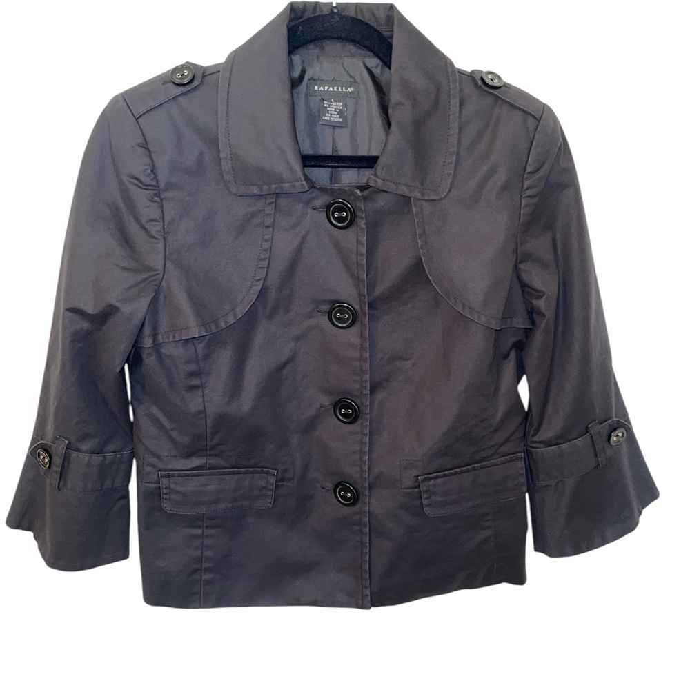 Rafaella Soft Black Cotton Jacket size Large - Picture 11 of 16